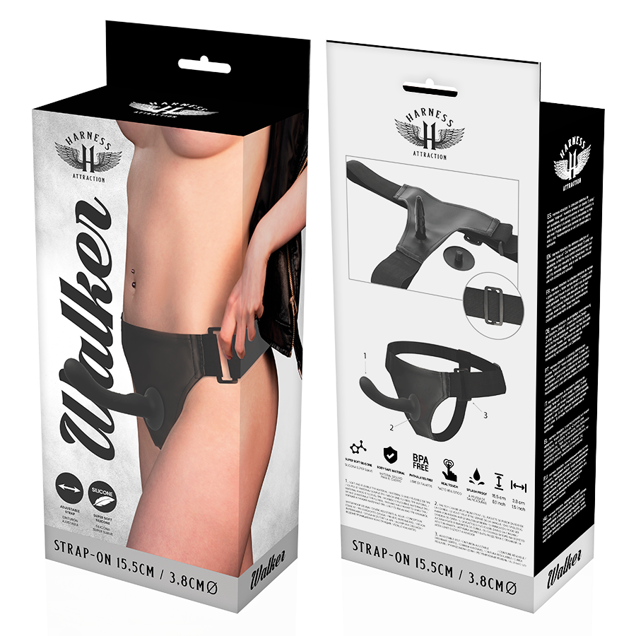 Strapon Harness Attraction Rnes Silicone Walker G-spot 15.5 x 3.8cm [6]