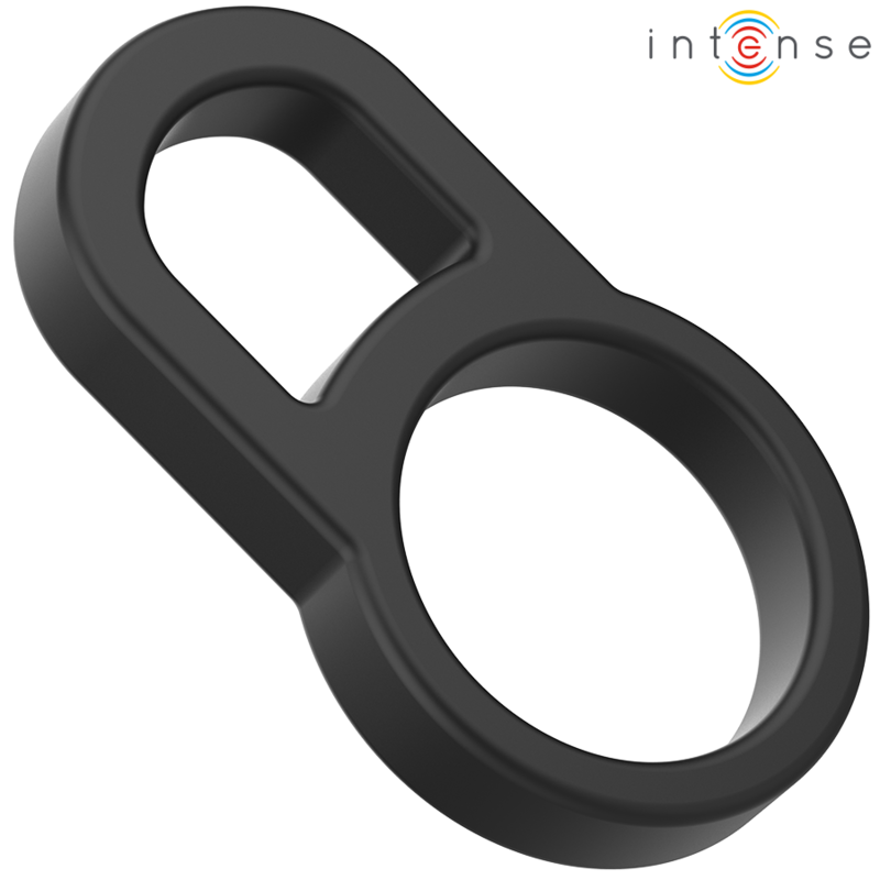 Inel Penis Intense Bobby double silicone penis ring black [5]