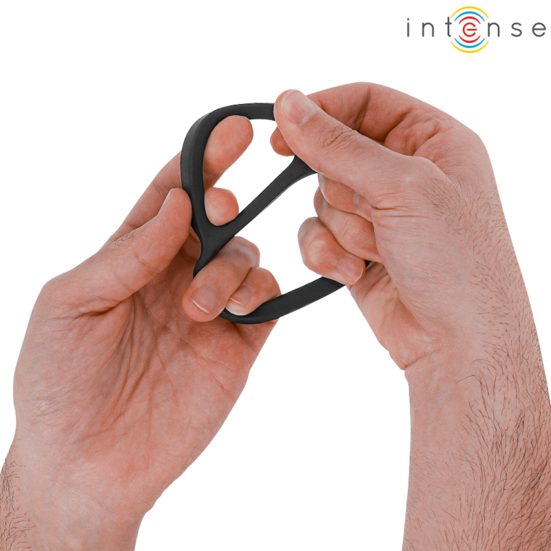 Inel Penis Intense Bobby double silicone penis ring black [3]