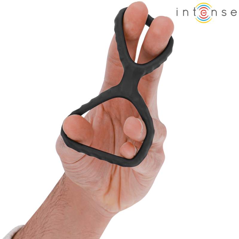 Inel Penis Intense Dewey double silicone penis ring black model 2 [4]