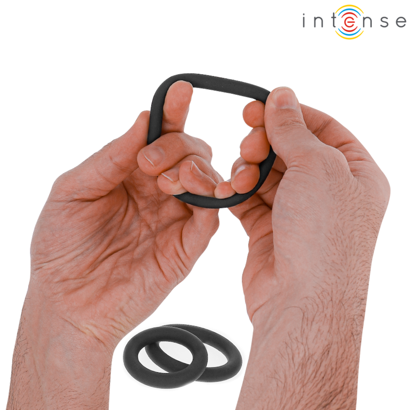 Set Inele Penis Intense Hugh 3 basic silicone penis rings black [4]