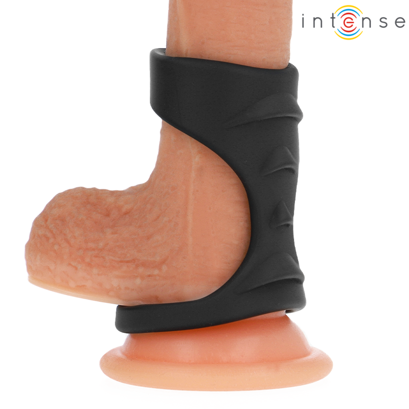 Inel Penis Intense theo double silicone penis ring black model 3 [3]