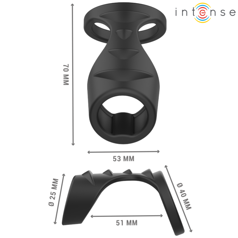 Inel Penis Intense theo double silicone penis ring black model 3 [6]
