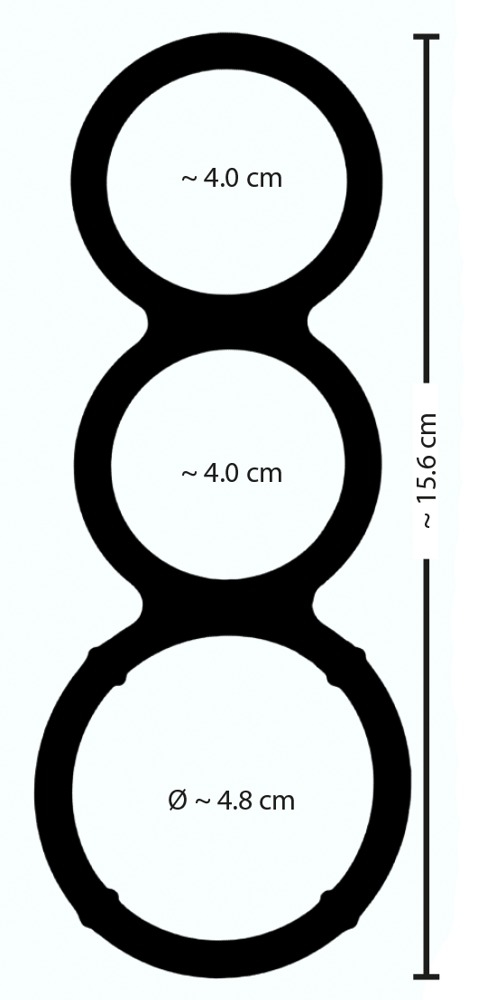 Inel Penis Testicule Barbati You2Toys Metallic Silicone Triple Cock and Ball Ring [6]