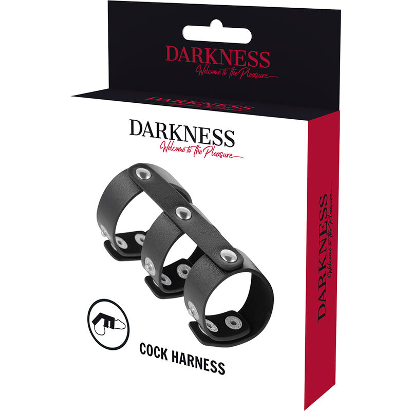 Inel Penis Testicule Darkness Adjustable leather double penis and testicle ring [3]