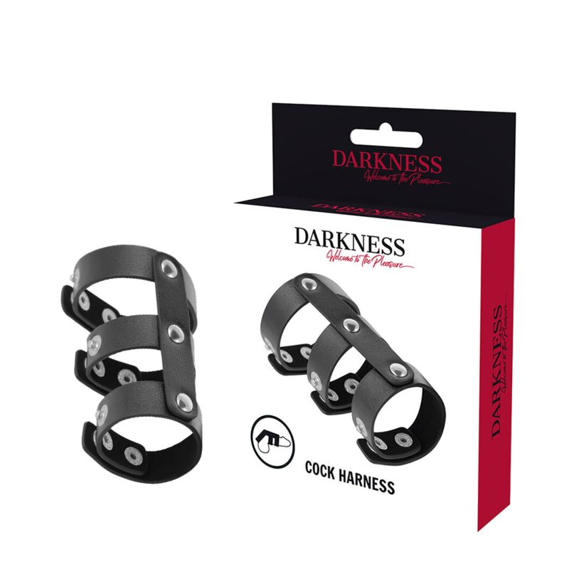 Inel Penis Testicule Darkness Adjustable leather double penis and testicle ring [5]