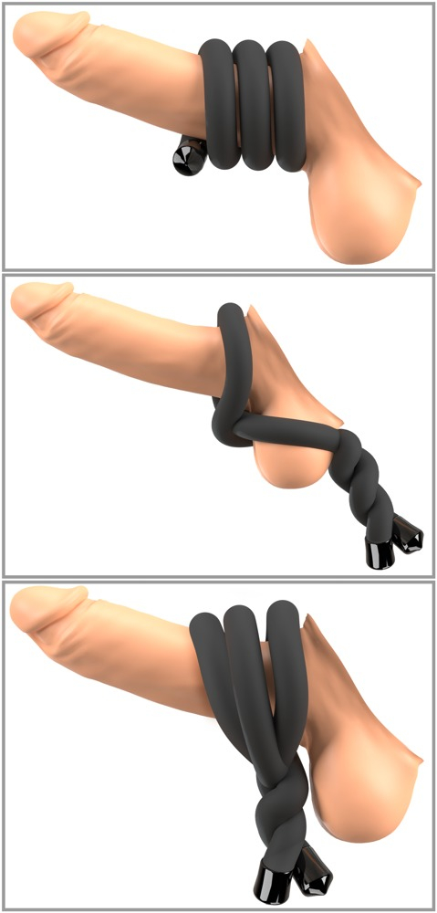 Inel Vibrator Penis Barbati Bad Kitty Bendable Cock & Ball Ring [8]