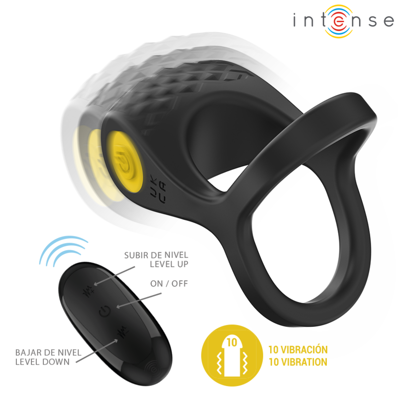 Inel Vibrator Penis Intense Alex vibrator double penis ring 10 vibrations black [6]