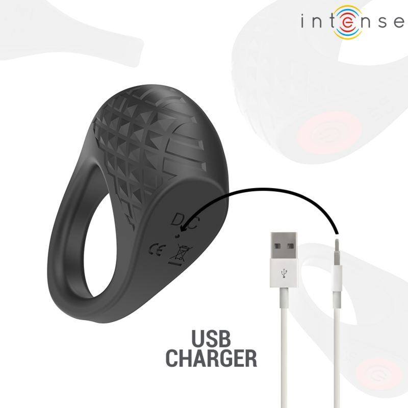 Inel Vibrator Penis Intense Clover vibrator penis ring 10 vibrations black [3]