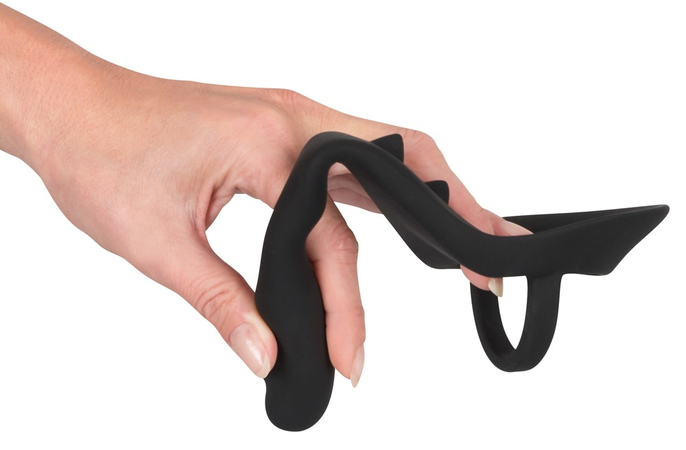 Inel Penis Testicule Barbati Black Velvets Ring & Plug [7]
