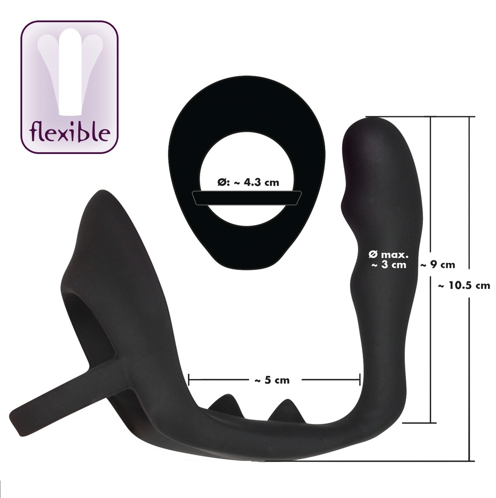 Inel Penis Testicule Barbati Black Velvets Ring & Plug [9]