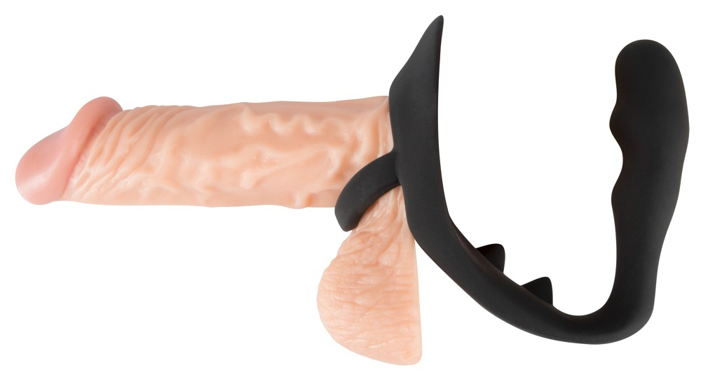 Inel Penis Testicule Barbati Black Velvets Ring & Plug [1]