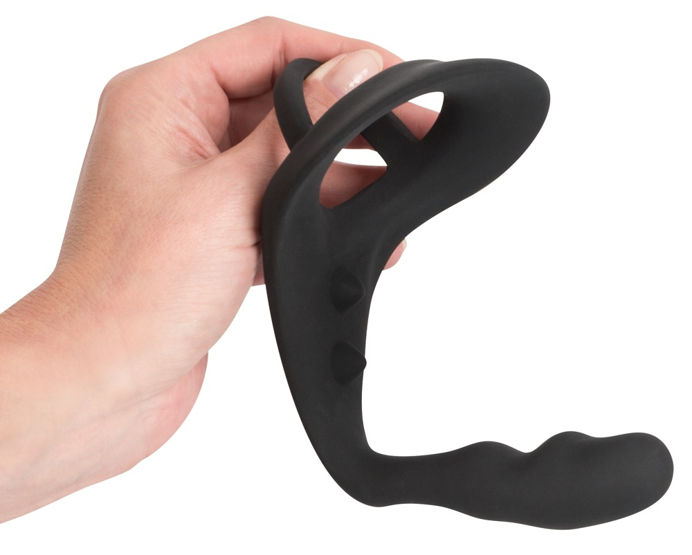 Inel Penis Testicule Barbati Black Velvets Ring & Plug [6]