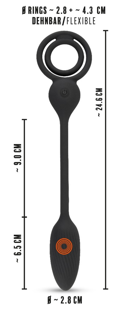 Inel Vibrator Penis Testicule Barbati Rebel Cock and Ball Ring with RC Butt Plug [9]