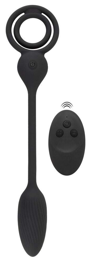 Inel Vibrator Penis Testicule Barbati Rebel Cock and Ball Ring with RC Butt Plug [2]