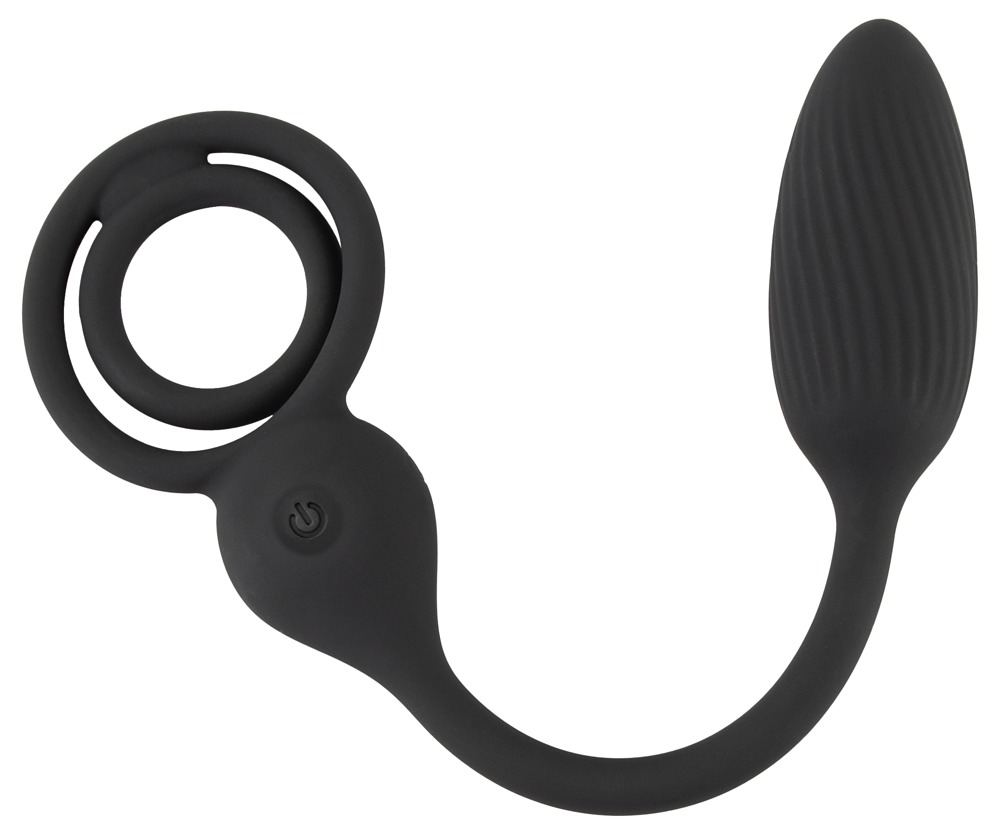Inel Vibrator Penis Testicule Barbati Rebel Cock and Ball Ring with RC Butt Plug [1]