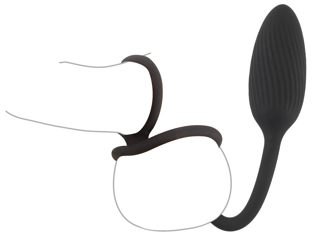 Inel Vibrator Penis Testicule Barbati Rebel Cock and Ball Ring with RC Butt Plug [10]