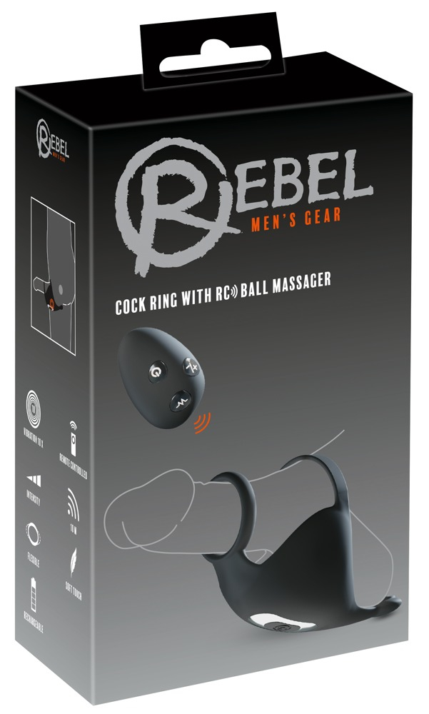 Inel Vibrator Penis Testicule Barbati Rebel Cock Ring with RC Ball Massager [15]