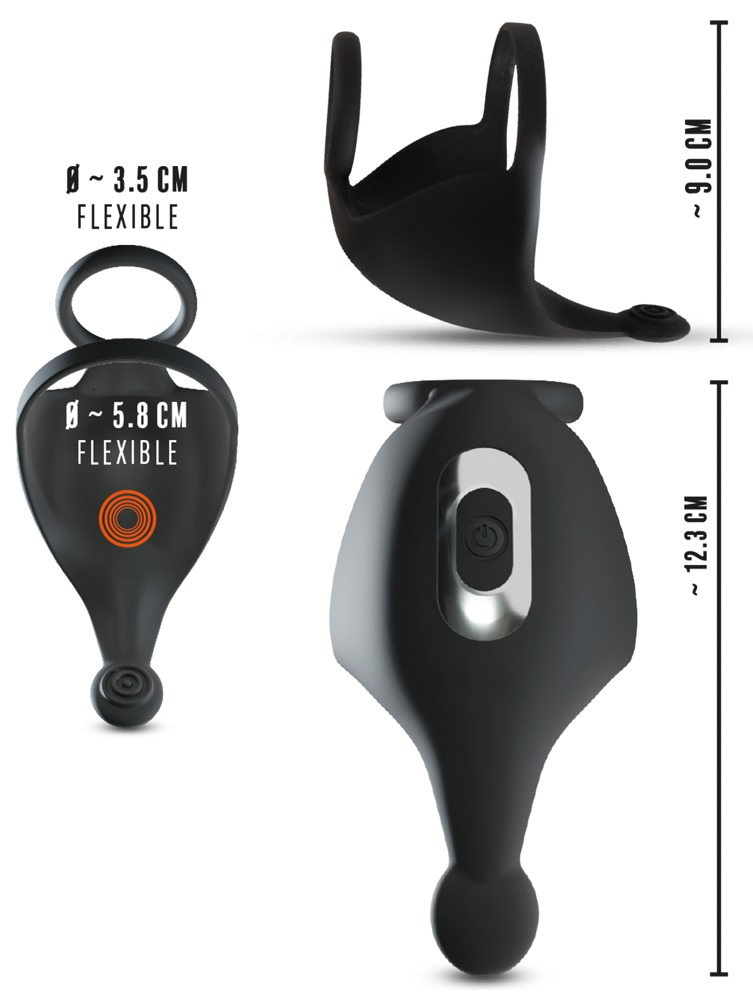 Inel Vibrator Penis Testicule Barbati Rebel Cock Ring with RC Ball Massager [12]