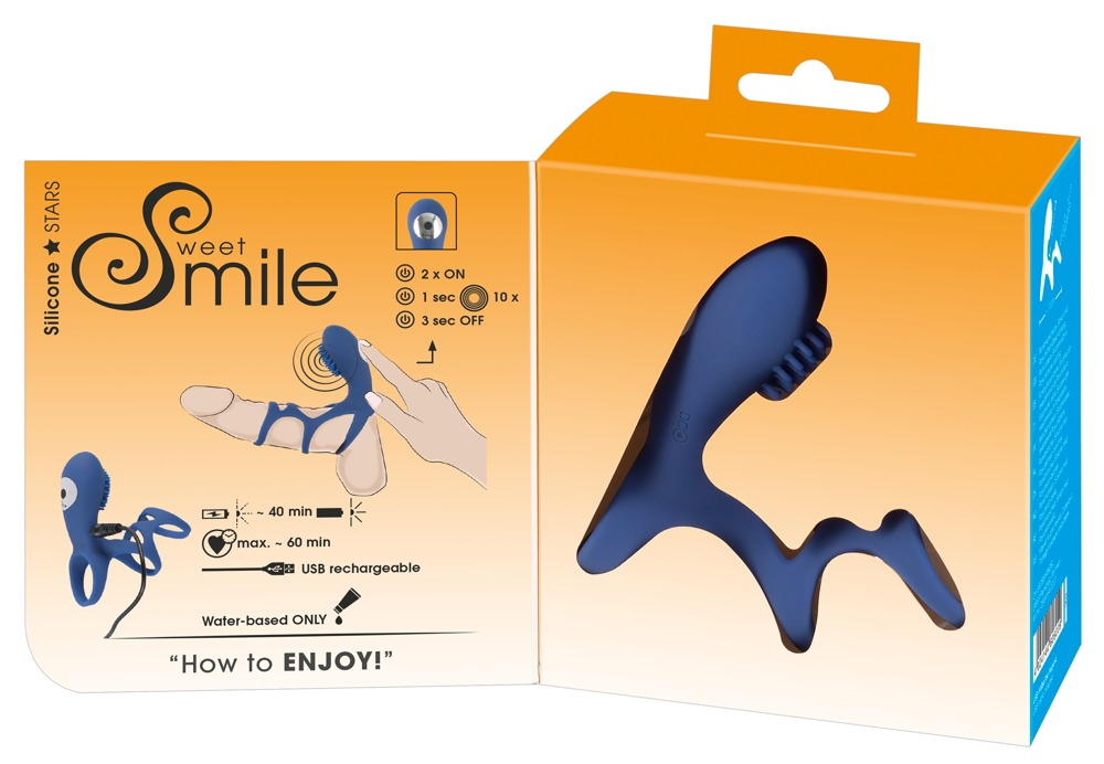 Inel Vibrator Penis Testicule Barbati Sweet Smile Rechargeable Couple Sleeve [10]