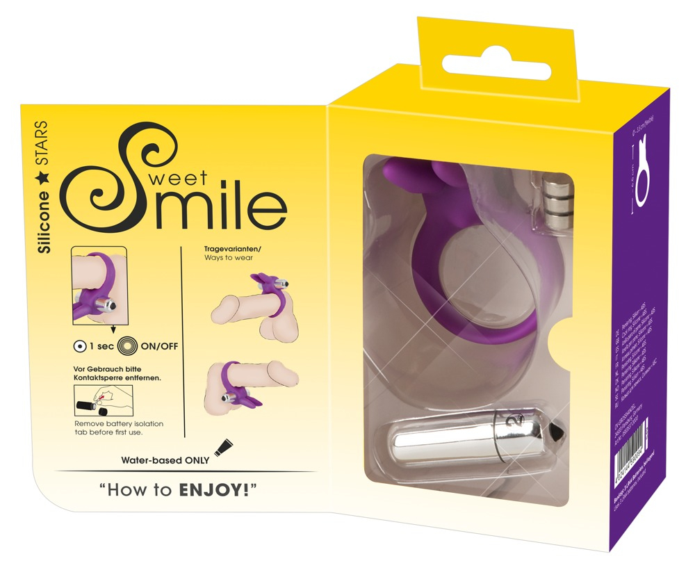 Inel Vibrator Penis Testicule Barbati Sweet Smile Vibrating Cock Ring [8]