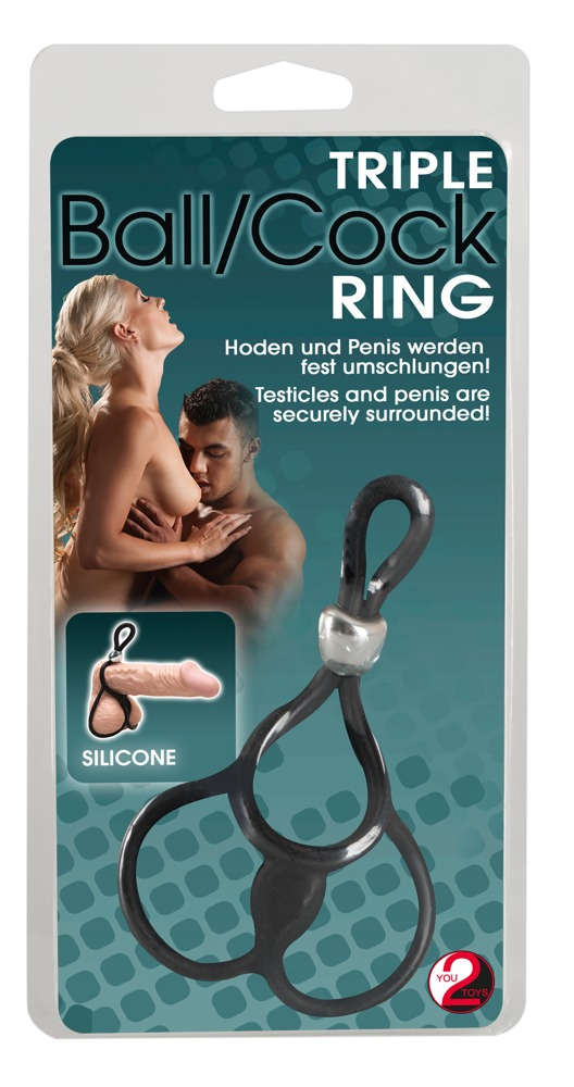Inel Vibrator Penis Testicule Barbati You2Toys Triple Ball and Cock Ring [5]