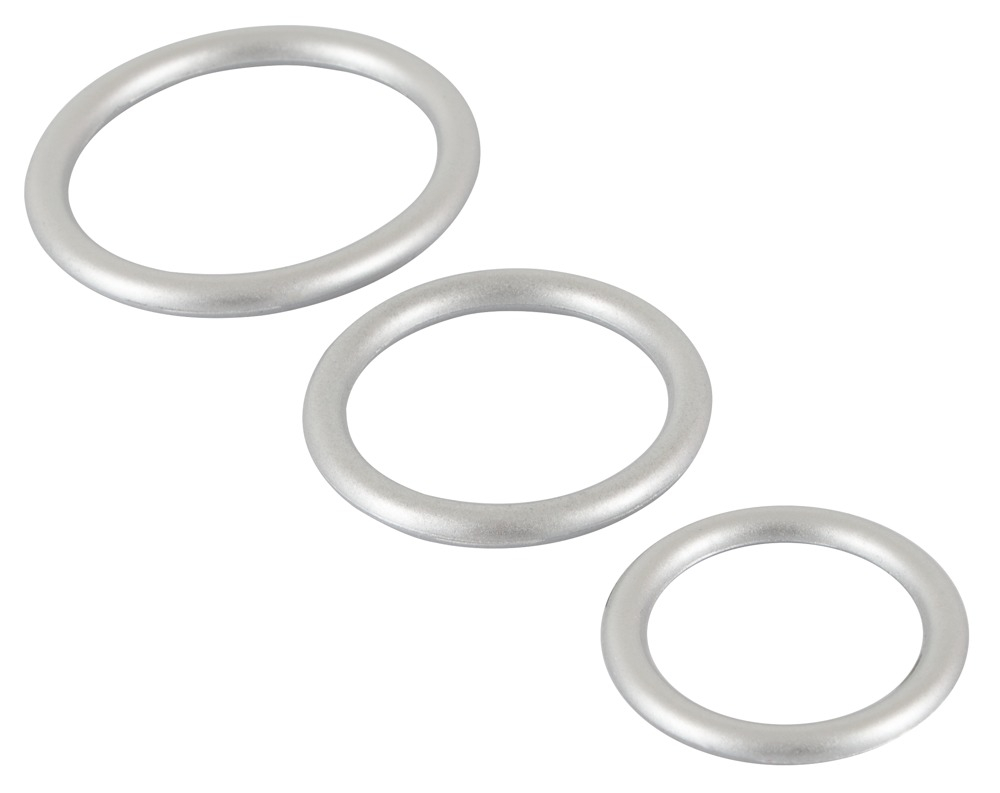 Inel Vibrator Penis Testicule Barbati You2Toys Metallic Silicone Cock Ring Set [3]