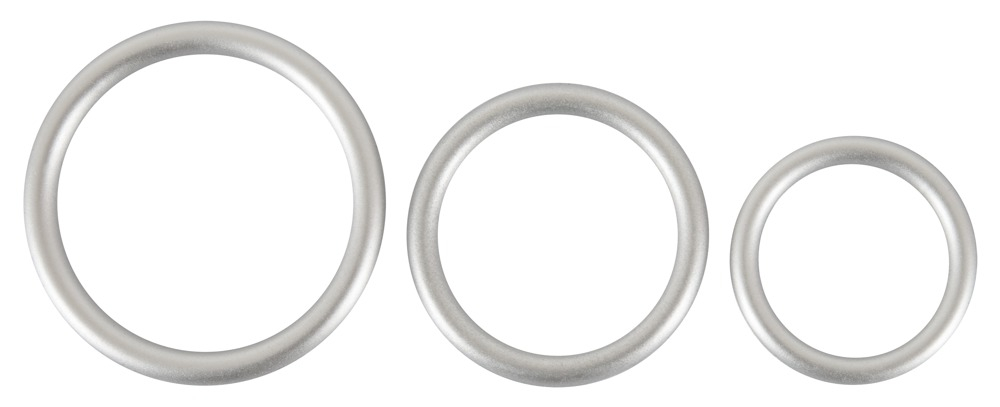 Inel Vibrator Penis Testicule Barbati You2Toys Metallic Silicone Cock Ring Set [2]