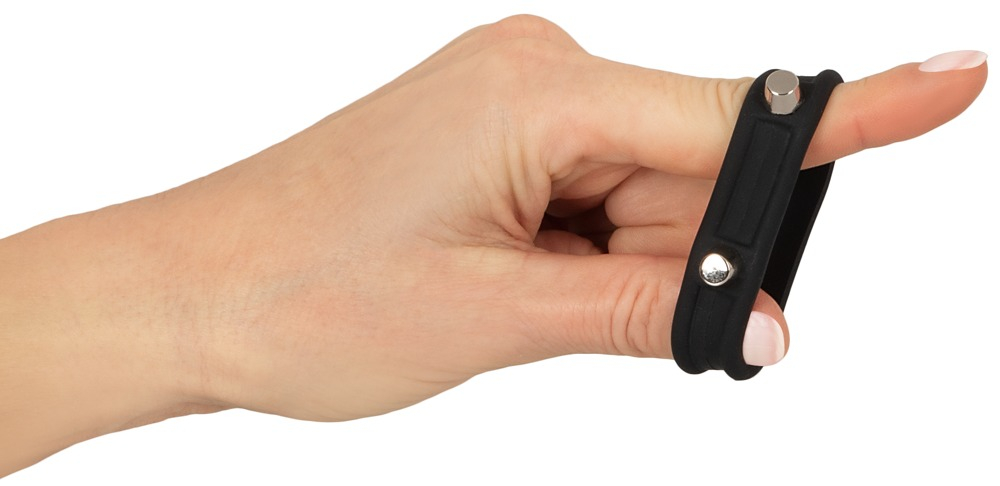 Inel Vibrator Penis Testicule Rebel Cock Ring with Studs [5]