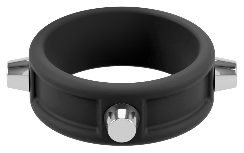 Inel Vibrator Penis Testicule Rebel Cock Ring with Studs [4]