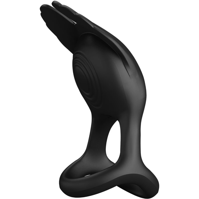 Inel Vibrator Pretty Love Vibrant Penis Ring 7 Vibrations Black Silicone [3]