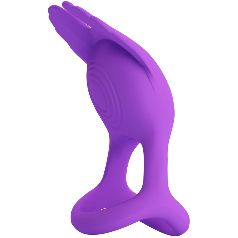 Inel Vibrator Pretty Love Vibrant Penis Ring 7 Vibrations Purple Silicone [2]