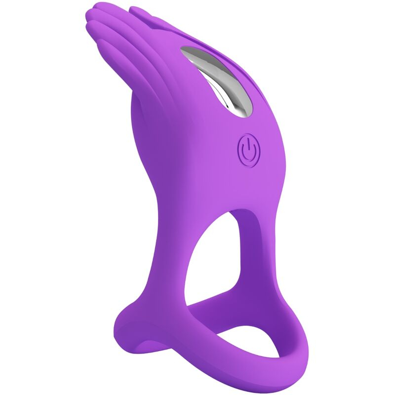 Inel Vibrator Pretty Love Vibrant Penis Ring 7 Vibrations Purple Silicone [7]
