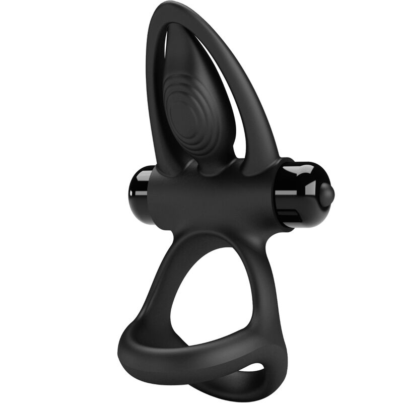Inel Vibrator Pretty Love Vibrating Ring 10 Vibrations Black Silicone [2]