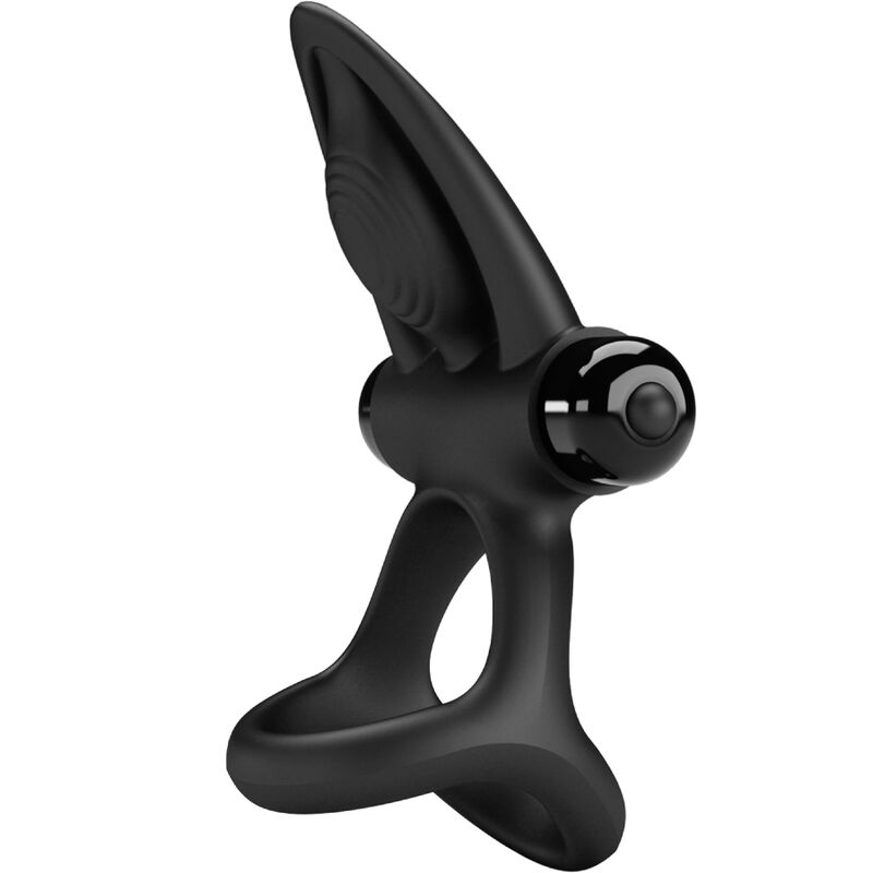 Inel Vibrator Pretty Love Vibrating Ring 10 Vibrations Black Silicone [7]