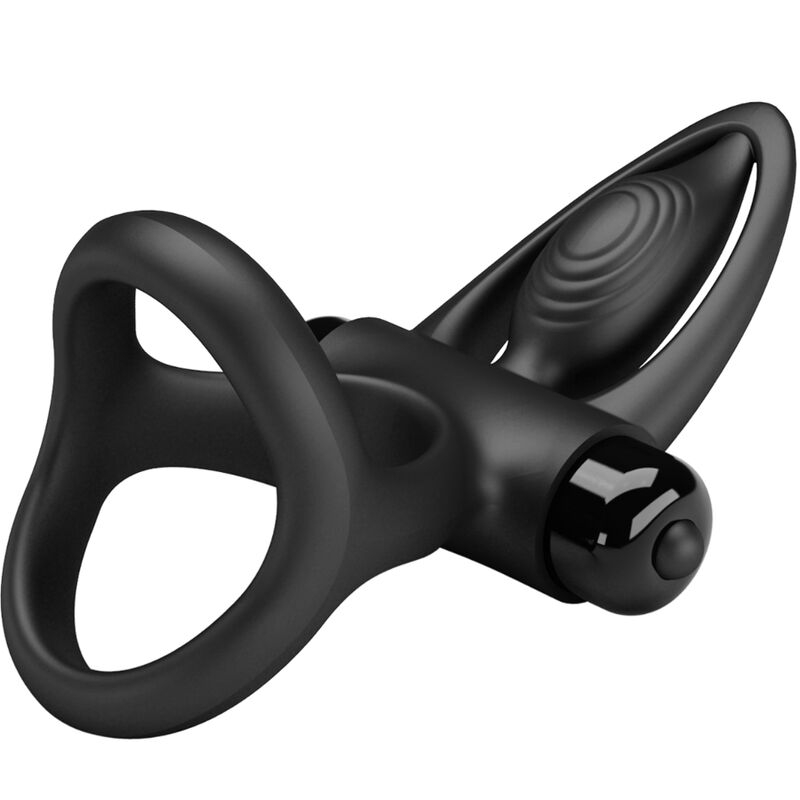 Inel Vibrator Pretty Love Vibrating Ring 10 Vibrations Black Silicone [8]