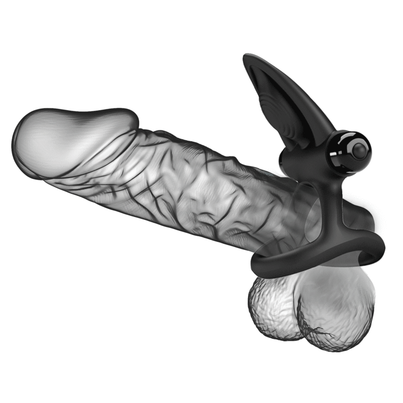 Inel Vibrator Pretty Love Vibrating Ring 10 Vibrations Black Silicone [1]