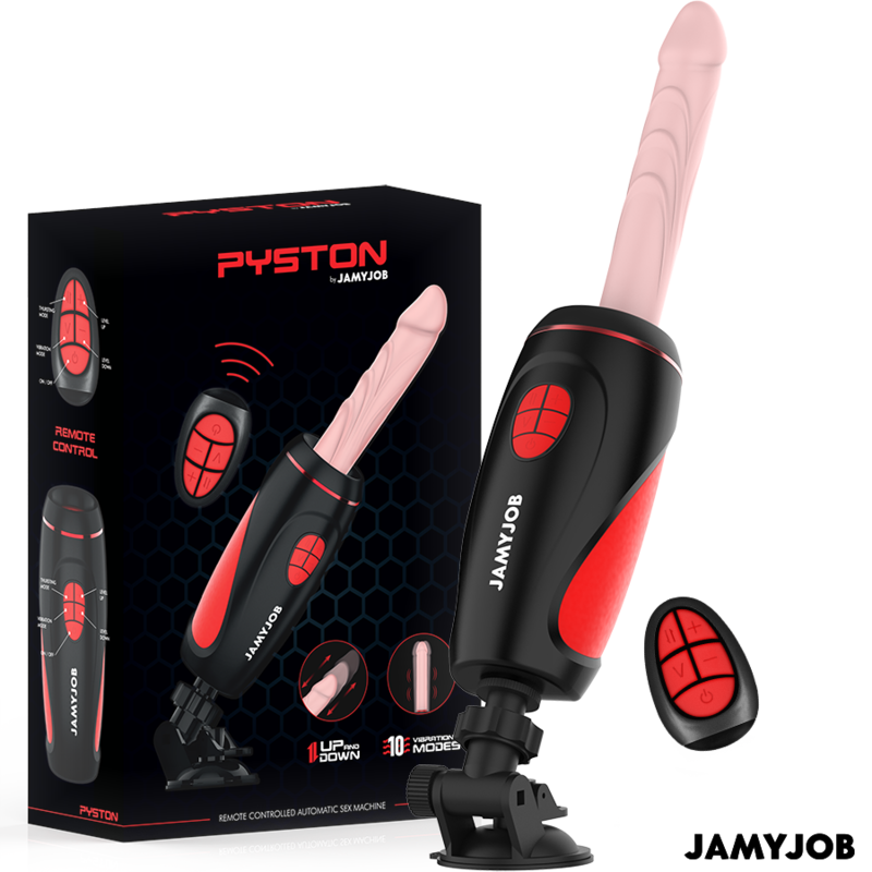 Masturbator Vibratie Dildo Jamyjob Pyston base automatic masturbator with remote control dildo [2]