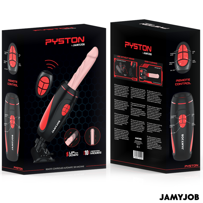 Masturbator Vibratie Dildo Jamyjob Pyston base automatic masturbator with remote control dildo [6]