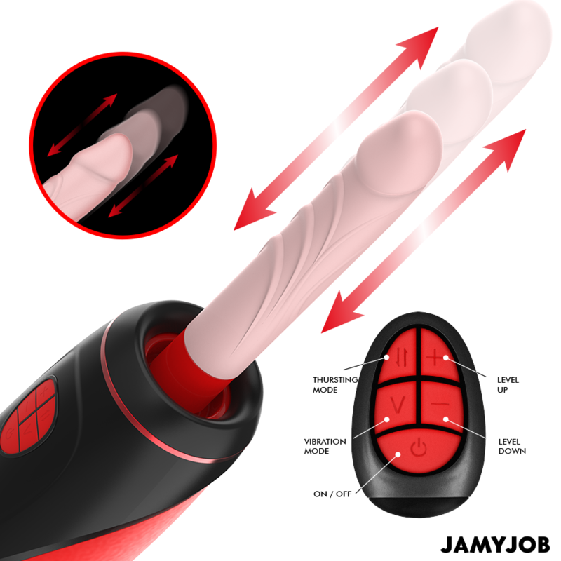 Masturbator Vibratie Dildo Jamyjob Pyston base automatic masturbator with remote control dildo [7]
