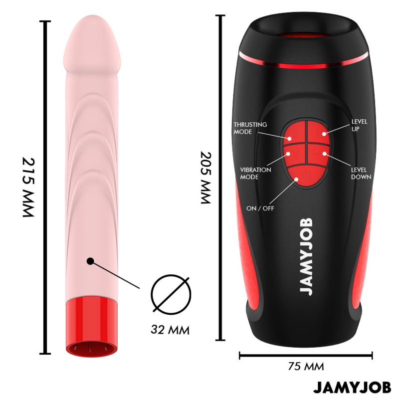 Masturbator Vibratie Dildo Jamyjob Pyston base automatic masturbator with remote control dildo [3]