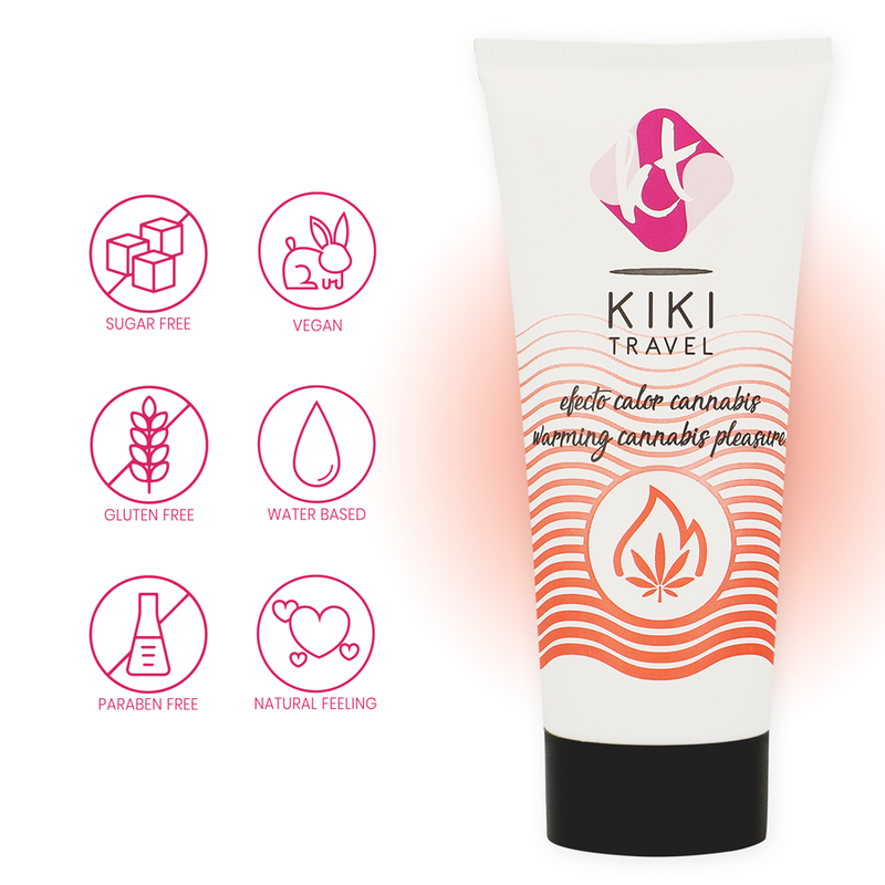 Lubrifiant Baza Apa KIKI TRAVEL Cannabis hot effect lubricant 50 ml [2]