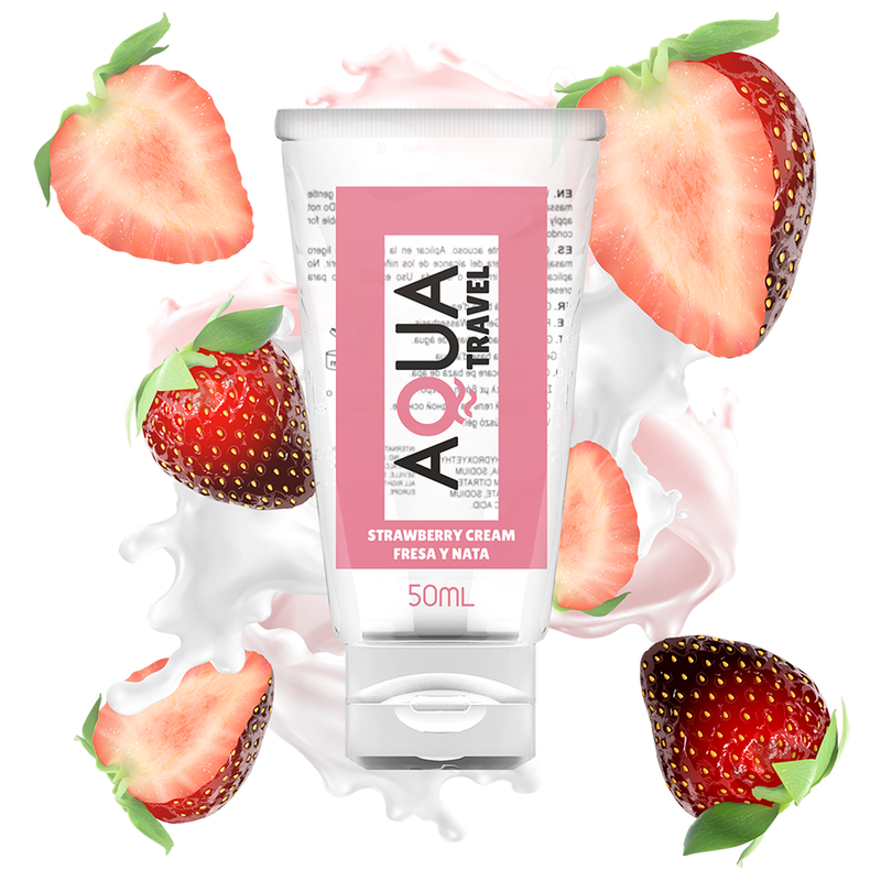 Lubrifiant Vaginal Capsuni Acadea TravelAqua Strawberry Cream Flavour Waterbased Lubricant 50 ml [1]