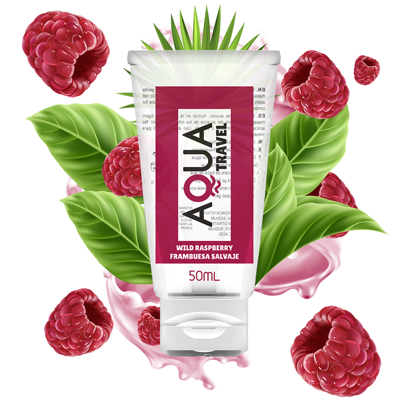 Lubrifiant Vaginal Zmeura TravelAqua Wild Raspberry Flavour Waterbased Lubricant 50 ml [1]