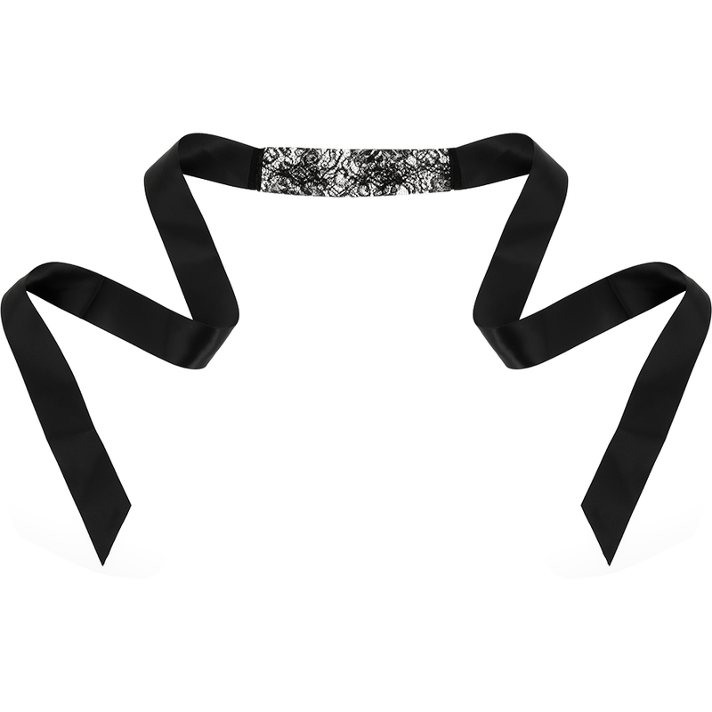 Masca Coquette Chic Desire Black Lace Mask With Ribbon [3]