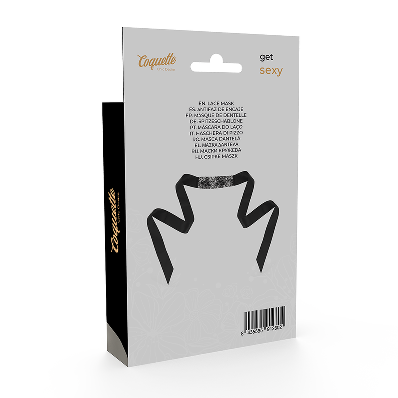 Masca Coquette Chic Desire Black Lace Mask With Ribbon [2]