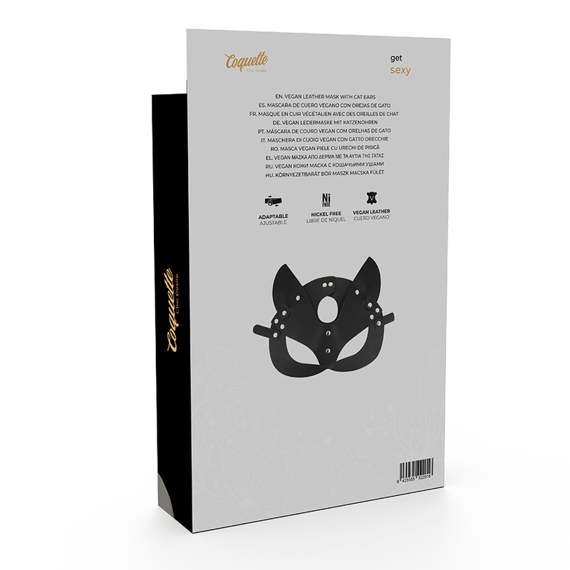 Masca Coquette Chic Desire Vegan Leather Mask With Cat Ears [2]