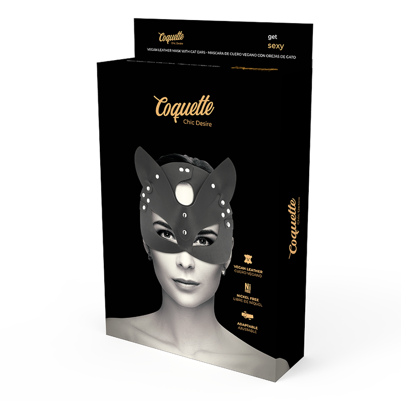 Masca Coquette Chic Desire Vegan Leather Mask With Cat Ears [3]