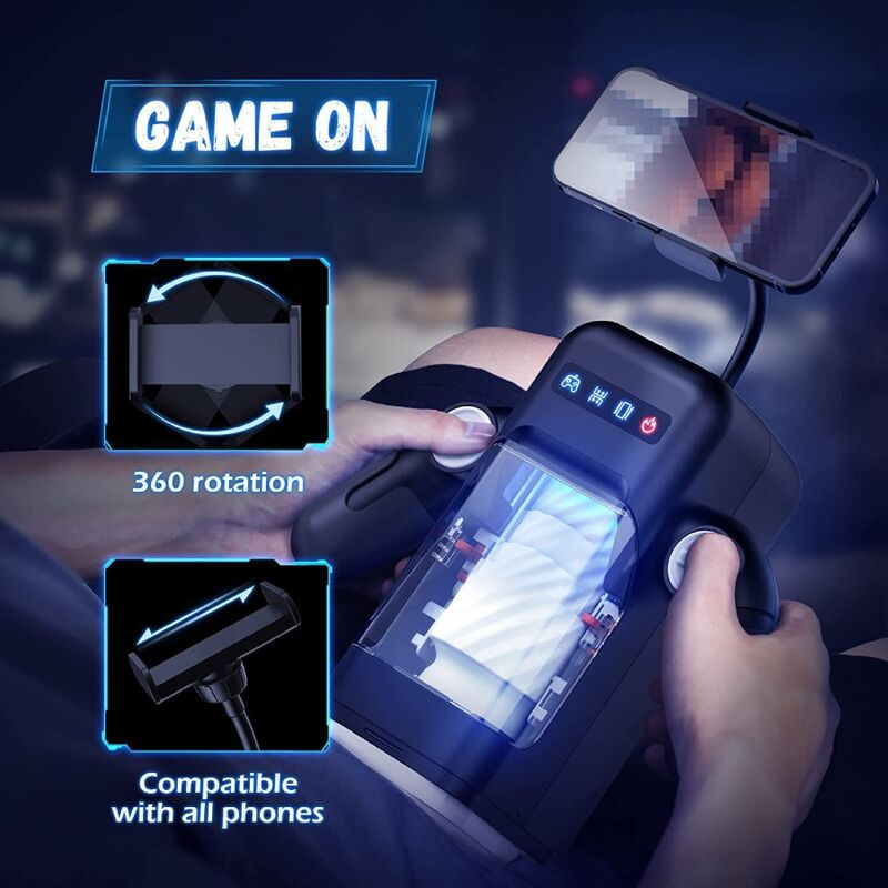 Masturbator Game Cup Thrusting Vibration Masturbator With Heating Function and Mobile Support Negru [6]