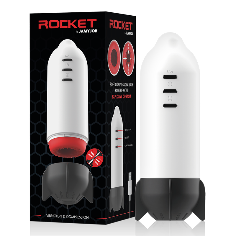 Masturbator Jamyjob Rocket Masturbator Soft Compression Tech and Vibration [1]